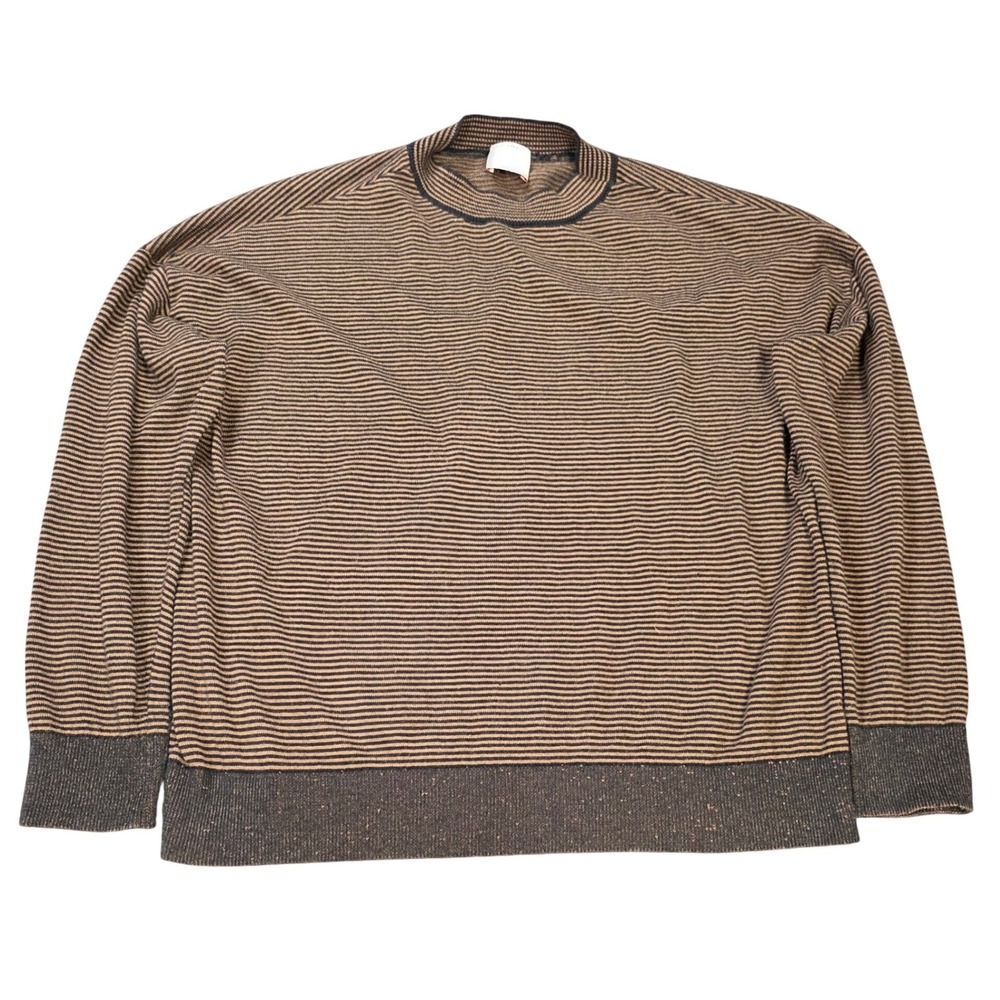 Kerisma Striped Mock Neck Knit Sweater Women's Size M/L Brown Black